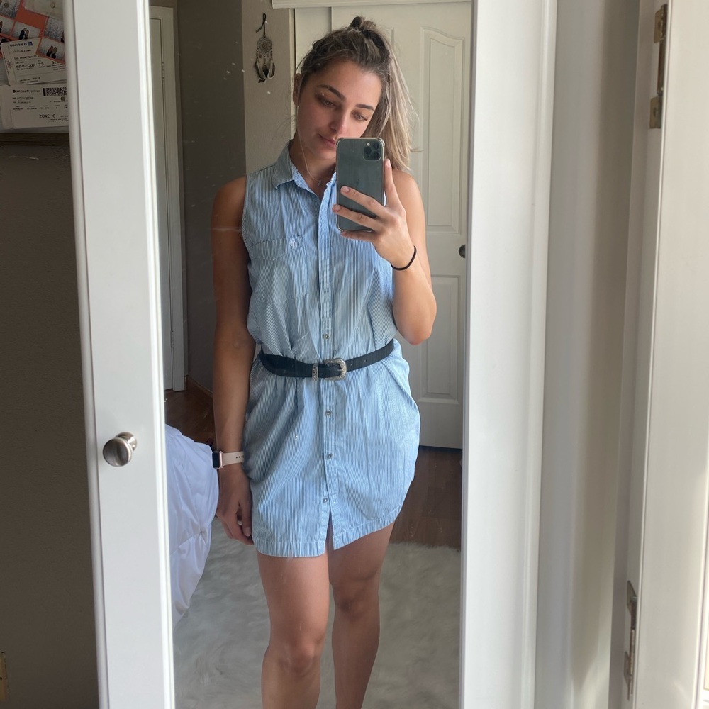 Striped shirt dress
